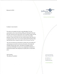Letter of Reference The Johnson Foundation